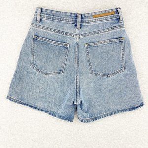Vnook Womens High Rise Cheeky Denim Shorts Size Medium Jean Casual Blue